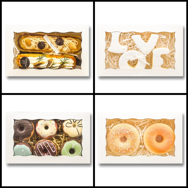 50pcs 7x4.5x1.5 Inches Cookie Boxes With Window White Dessert Boxes Pastry Boxes gallery