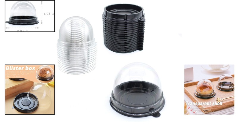 25pcs Clear Plastic Mini Cupcake & Dessert Containers, Dome, Eco-Friendly gallery