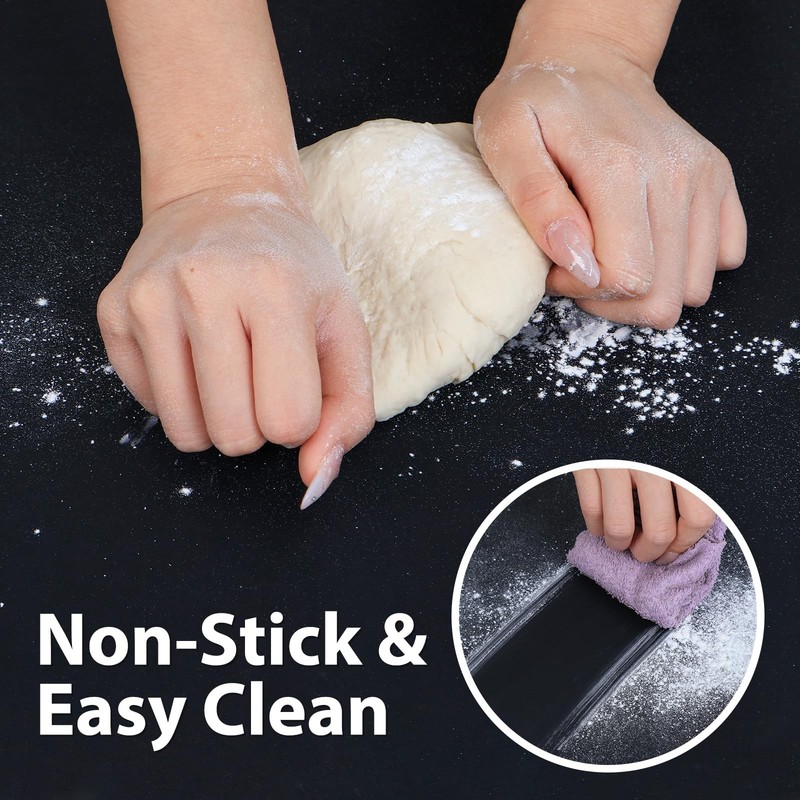 Thick Silicone Counter Mat Large 23.4"by15.6", Heat 23.4"L x 15.6"W, Black gallery
