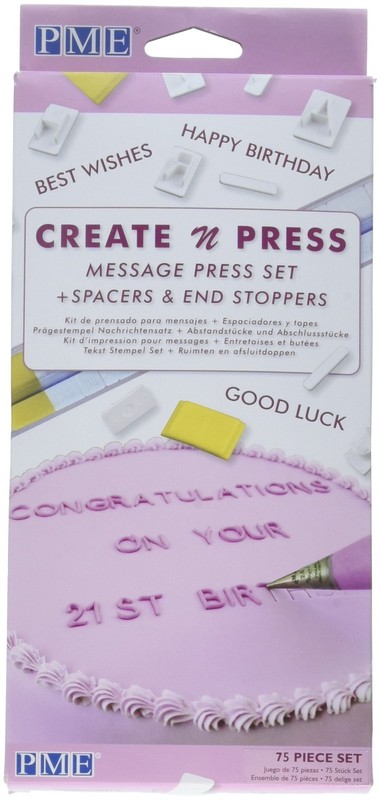 PME Message Press Set for Cake Decorating Standard, White