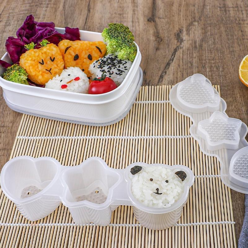 1Pc Cartoon Shape Rice Ball Set Sushi Mold Bento Stamper Kitchen Accessories