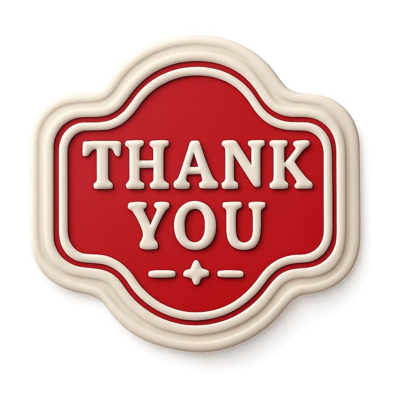 Vintage Thank You Logo Cookie Cutter & Stamp, Fondant & Clay Cutter - 4x3.5" gallery