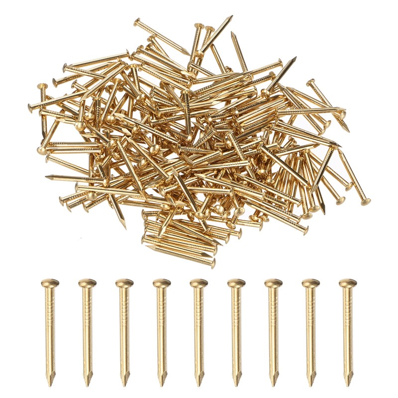 200-Pack Small Nails, 2mm x 25mm Brass Nails Round Head