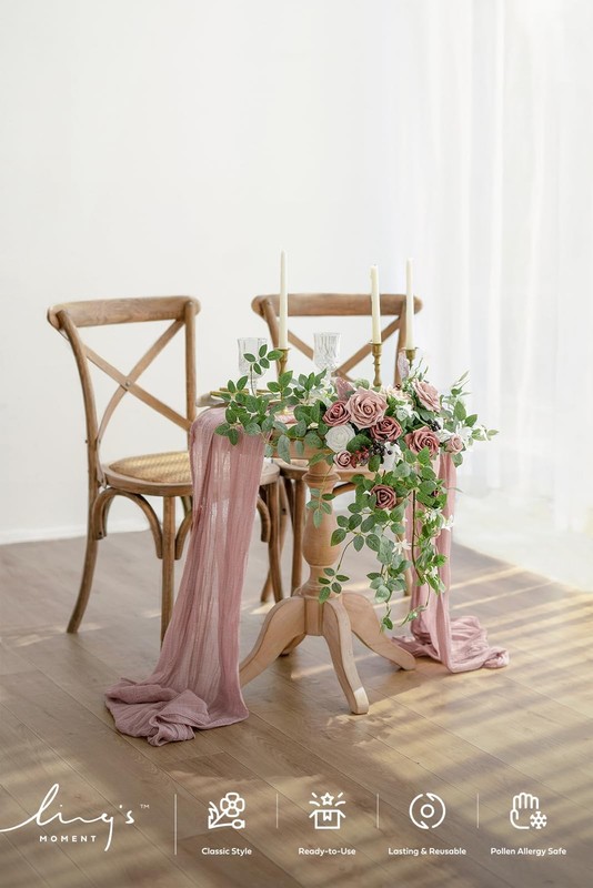 Ling'S Moment Lings Moment 2Pcs Artificial Floral Swags Centerpieces Wedding gallery