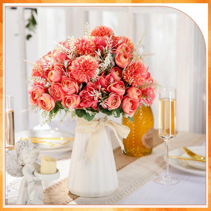 Tigeen 12 Bundles Peonies Artificial Flowers Faux Roses Silk Flowers Hydrangea A gallery