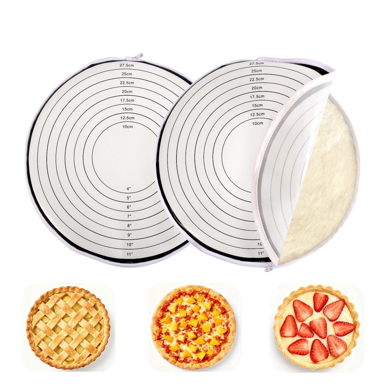 2pcs Dough Rolling Zipper Bags, Reusable Non-Stick Silicone Zippered M, Black