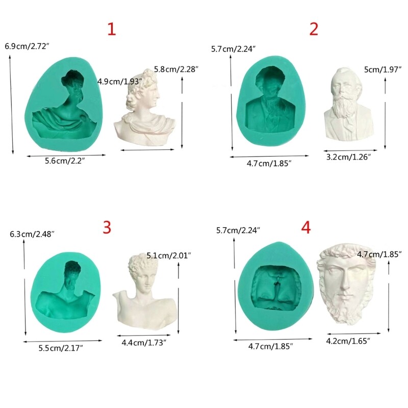 3D Portrait Sculpture Silicone Mold Fondant Cake Border Moulds Chocolate Mould gallery