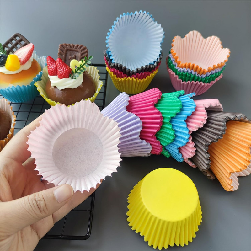 600 Pcs Flower Petal Cupcake Liners, Floral Shaped Cupcake Wrappers for Muffin C gallery