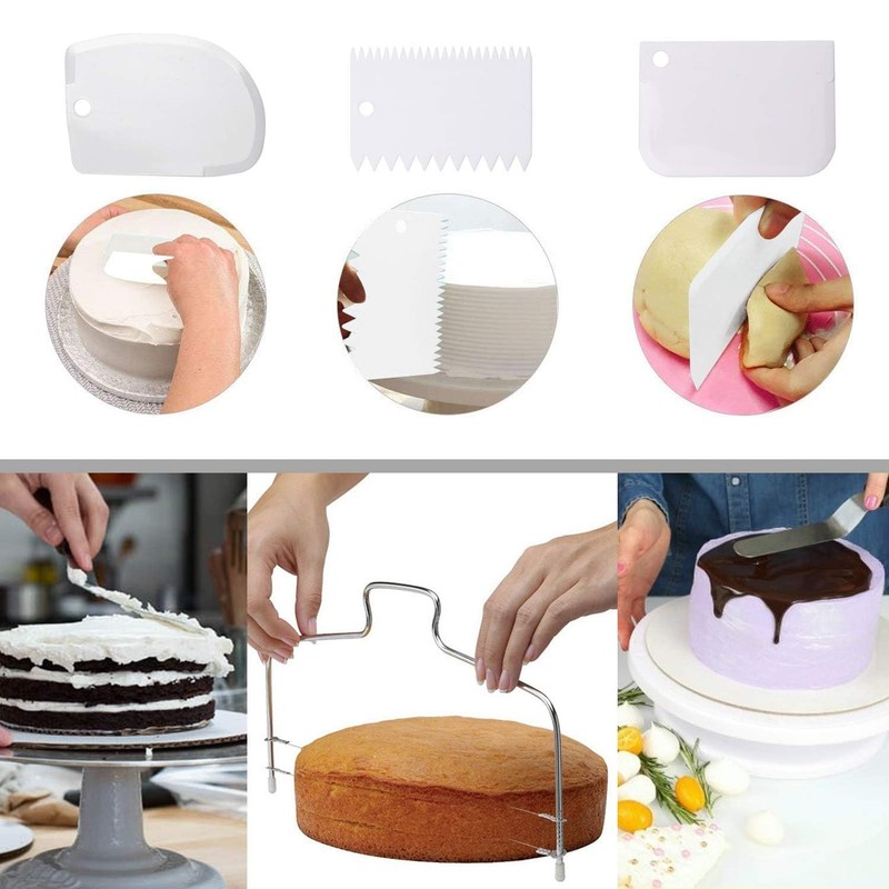 Cake Decorating Turntable,Cake Decorating Supplies with Decorating Comb/Icing... gallery