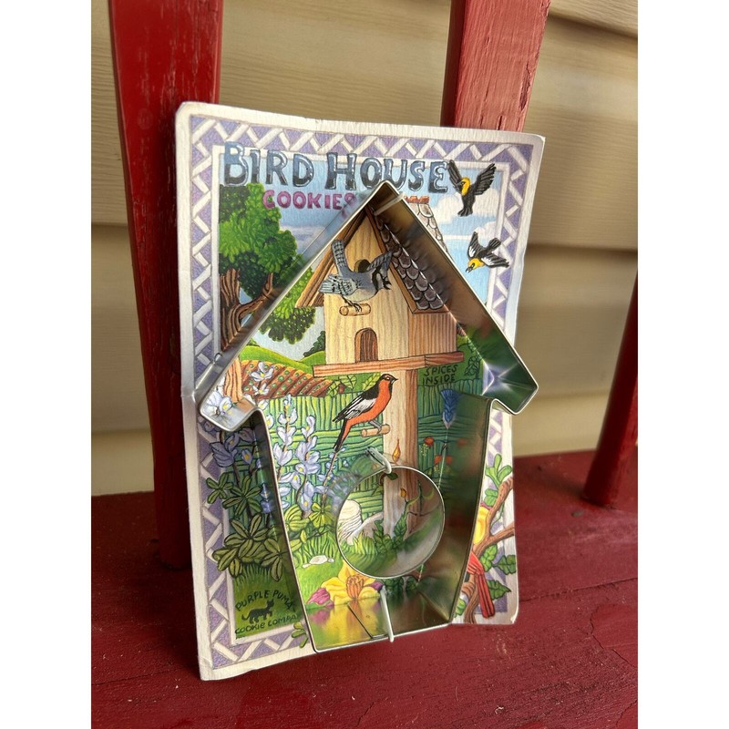 Vintage Metal Birdhouse Cookie Cutter |Bark & Bradley | Purple Puma Cookie Co.
