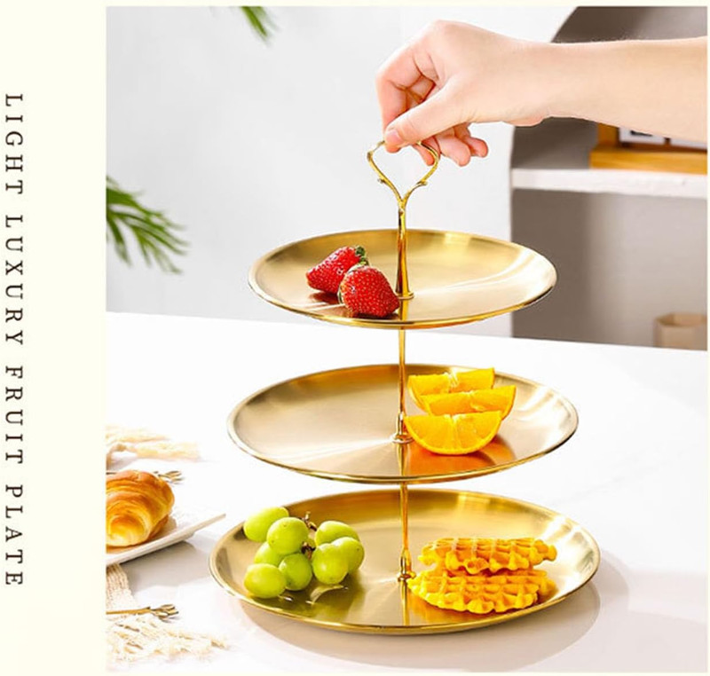 Stainless Steel 3 Tier Cupcake Stand, Tiered Trays Three Layer Cake Stand 3 Tier gallery