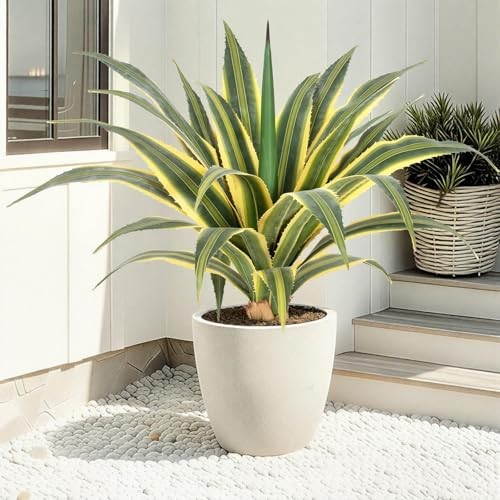 Artificial Agave Plants Outdoor, 32” Large UV Resistant Spiked Fake Agave 32" 1 gallery