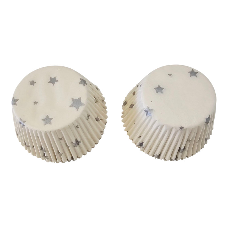 48Pack Silver Star Baking Cups Paper Cupcake Liners Muffin Cases gallery