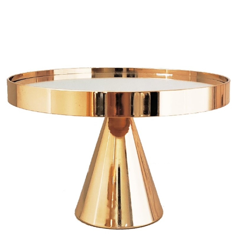 8 Inches 20cm Gold Round Mirror Cake Stand Cupcake Stands Metal Pedestal Hold…