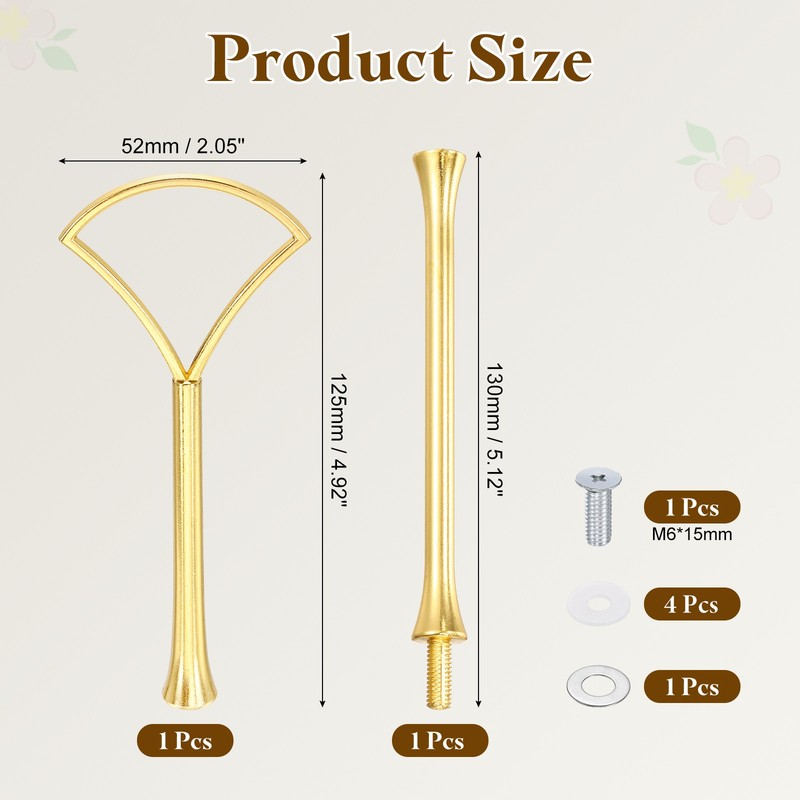 Cake Tray Stand Handle 2-Tier Dessert Plate Hardware Fittings Gold gallery