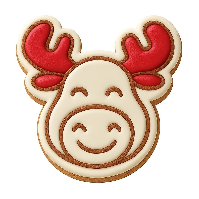 Smiling Moose Cookie Cutter & Stamp, Fondant, Clay – 4×3.5″