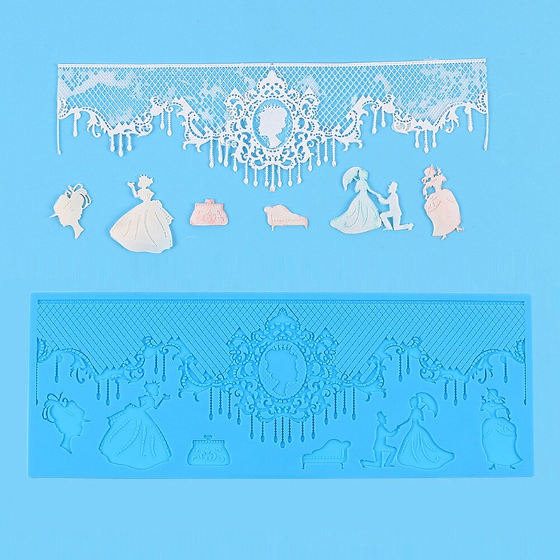DIY Silicone Princess Mould Sugar Craft Fondant Mat Cake Decorating Baking Tool
