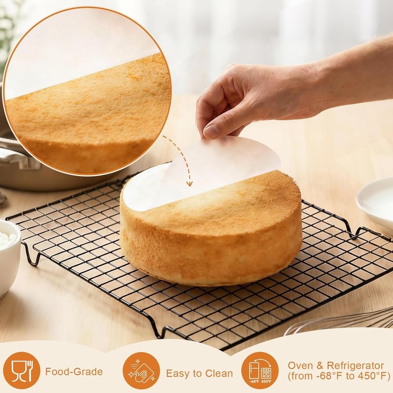 200PCS Parchment Paper Rounds, 9 Inch White Cake Pan Liners, gallery