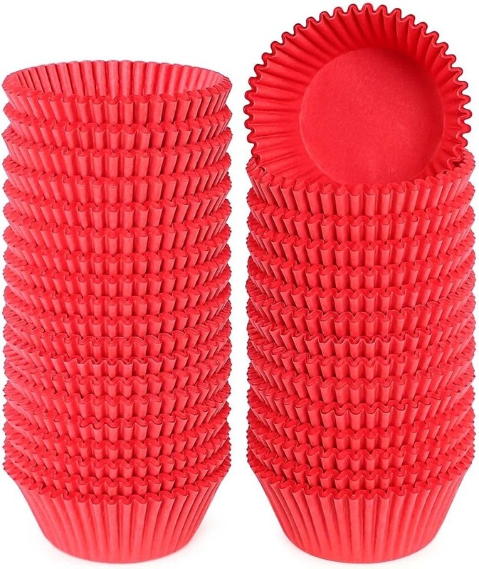 Standard Red Cupcake Muffin Liners 500-Count No Smell Food Grade & Grease-Proof