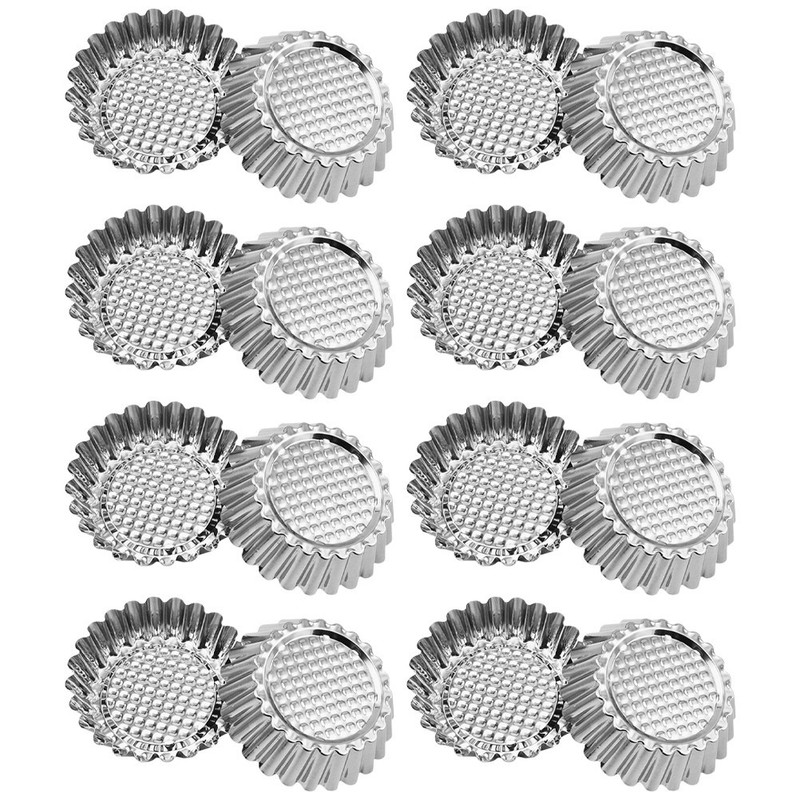 30 Pcs Mini Tartlet Tins Stainless Steel Round Fluted Pastry Baking Cups