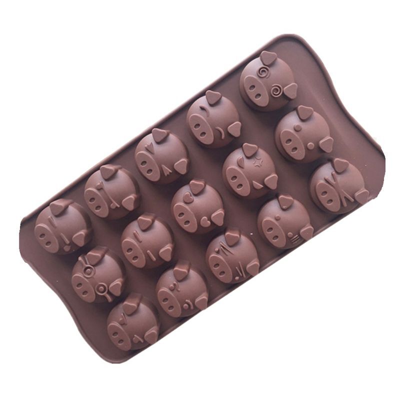 15 Holes Funny Pig Shaped Silicone Soap Candy Fondant Chocolate Mould Cookies Ca gallery