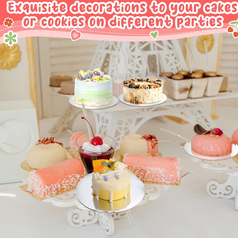 100 PCS 5 Inch Cake Board Round Mini Cardboard Circle Grease Proof Tray Silver gallery