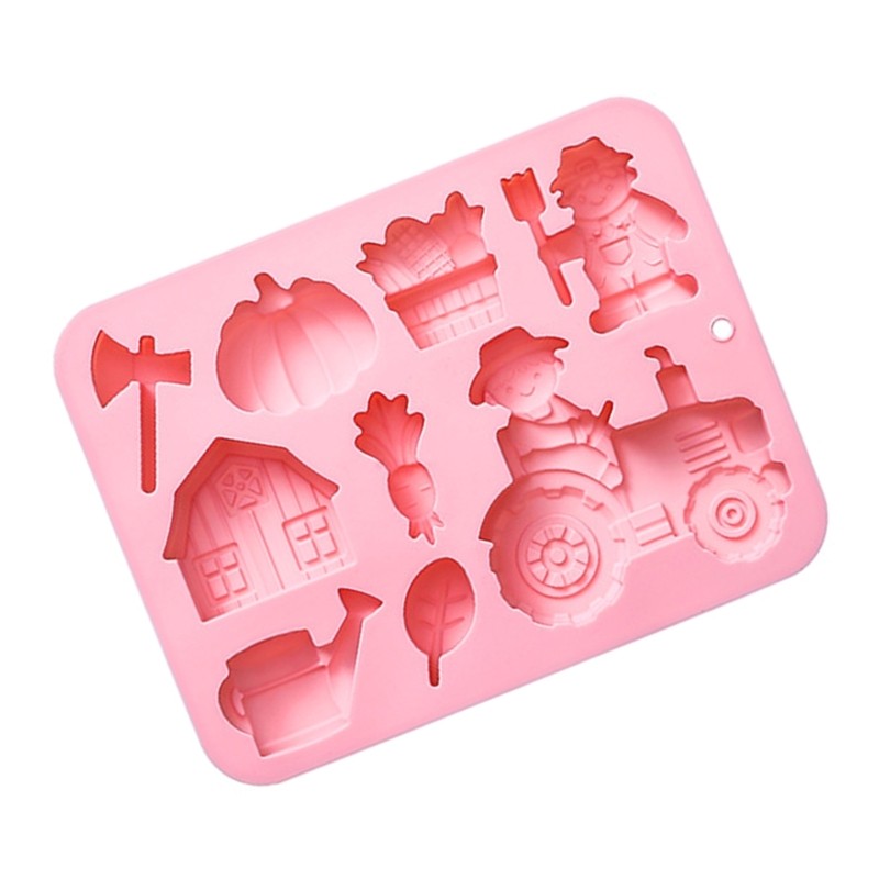 9 Cavity Farm Theme Silicone Molds For Baking Chocolate Dessert Cake Mould