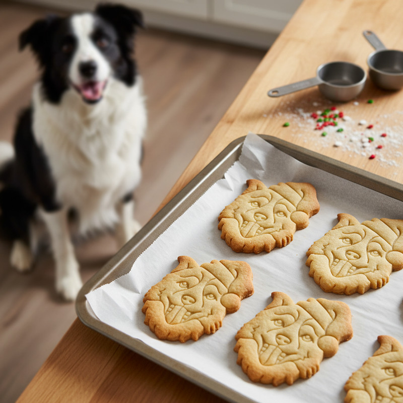 Border Collie with Santa Hat Cookie Cutter Christmas Sheepdog festive dog treats gallery
