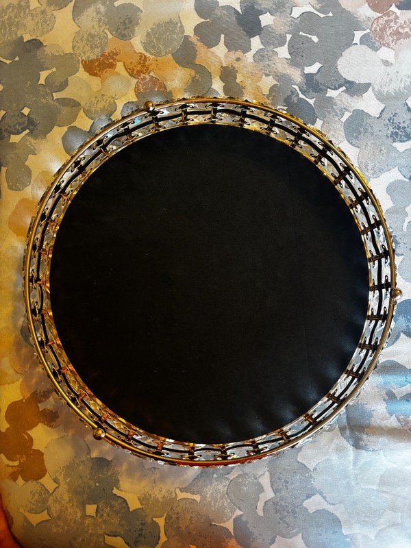 BSTKEY 12 inch Gold and Crystal Round Cake Stand or Centerpiece Tray Brand New gallery