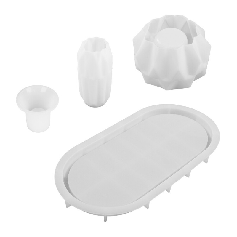 Decorative Geometric Vase Storage Jar Molds Epoxy Home Decoration Mould gallery