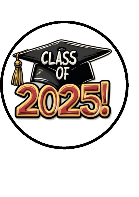 Graduation Hat Class of 2025 Edible Icing Cake Topper – 3 Sizes Available