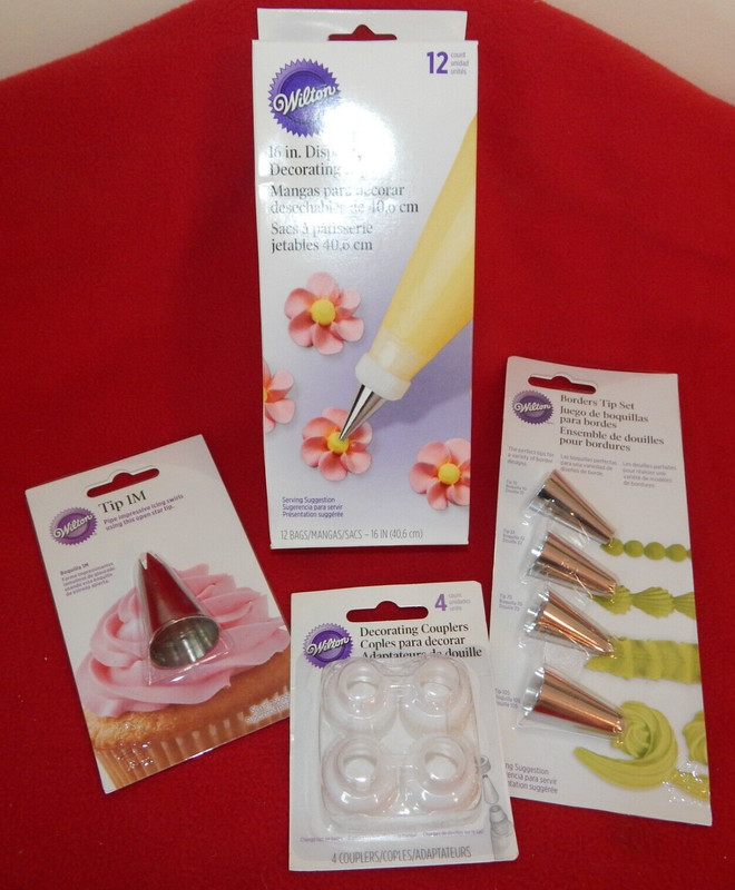 Wilton Cake Decorating Supplies Mixed Lot Bags-Tips-Etc. NIP