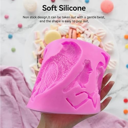 Fondant Molds, Silicone Flamingo Birds Mold 3D Bird Fondant Mould Flamingo gallery