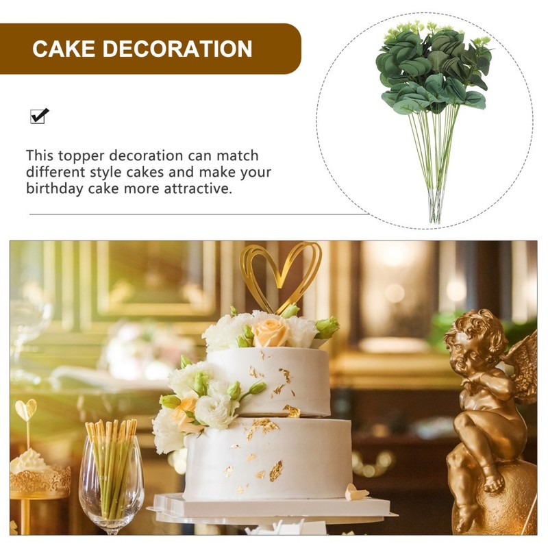 20 Pcs Artificial Eucalyptus Leaves for Crafts Cake Topper Decoration Birthday gallery