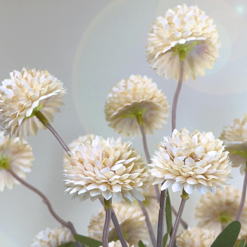 Lippbest 10 Pcs Artificial Flowers Pompon Mum Fake Flowers Faux Small Mini gallery