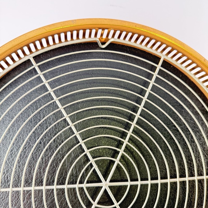 Vintage Cake Cookie Aluminum Wire Rack with Copper Tray Holder Unique 13” Round gallery
