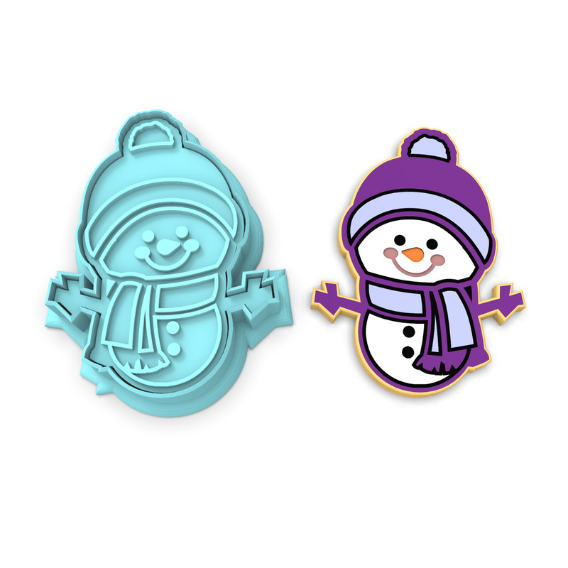 Snowman Cookie Cutter & Stamp #2 | Holiday Xmas Christmas Frosty Snow