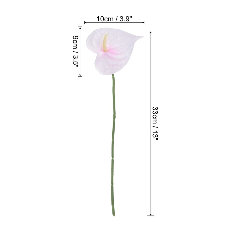 10Pcs 13" Artificial Anthurium Lily Flowers Floral Bouquet Decor, Pink White gallery
