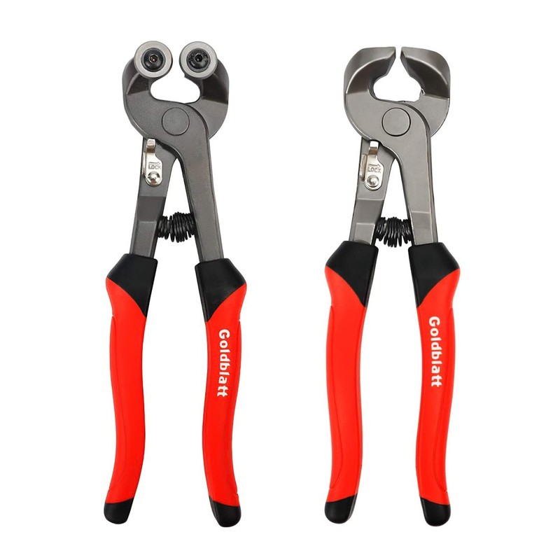 Goldblatt 2PC Glass Tile Nippers Set – Heavy Duty Wheeled Mosaic & Ceramic Cutte