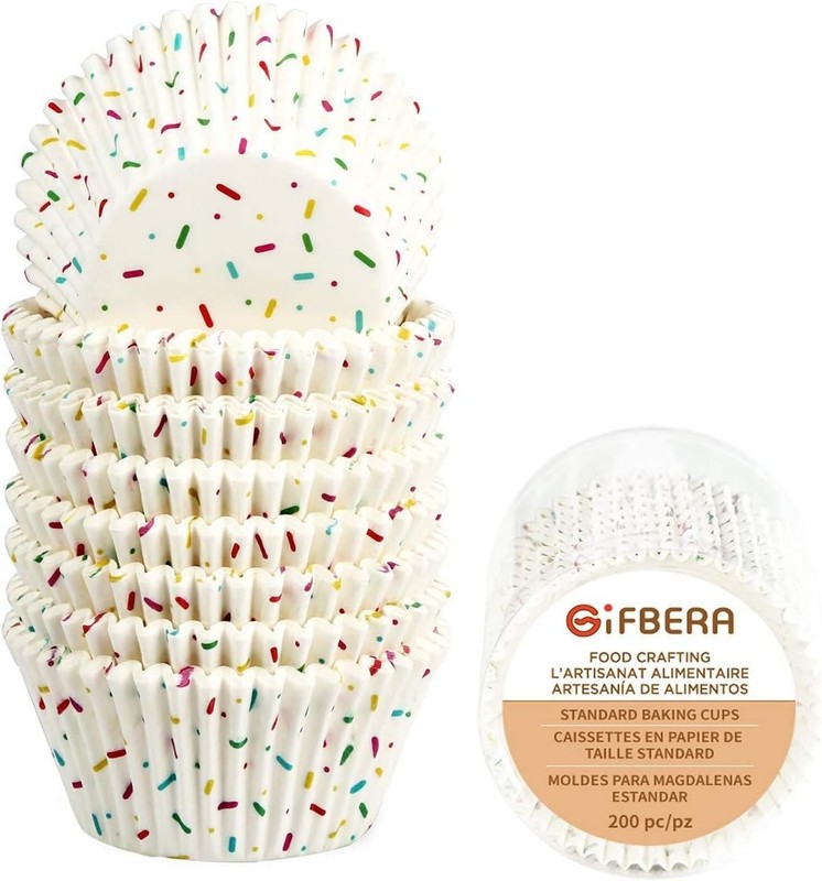 Candy White Cupcake Liners – Gifbera Standard Baking Cups Odorl