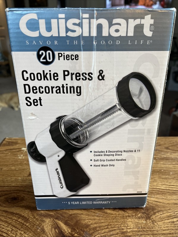 Cuisinart 20 Piece Cookie Press Decorating Set Decorator With Box, Instructions