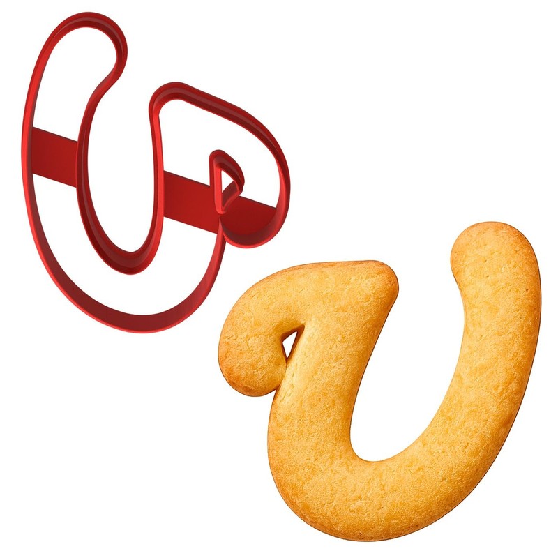 Cursive Letter U Cookie Cutter 4″ Tall Alphabet for Baking & Fondant