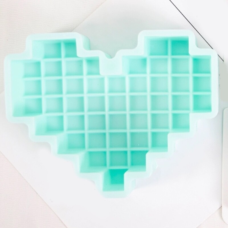 Pixel Heart Shape Silicone Molds Mousses Cake Molds Making Baking Decorating gallery