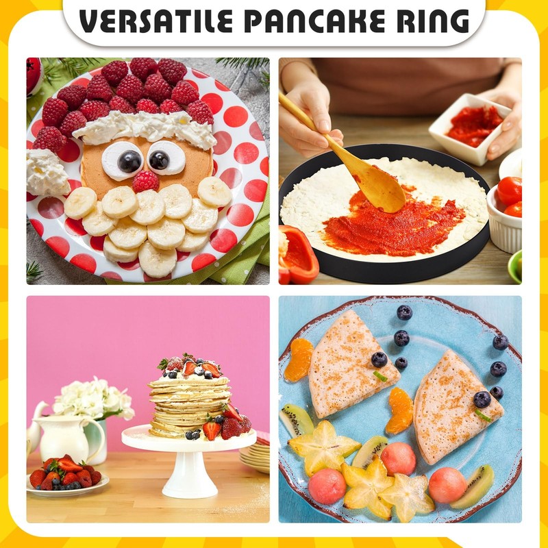 Large 4 Packs 8 Inch Omelette Rings for Griddle Stainless Steel Nonstick Panc... gallery