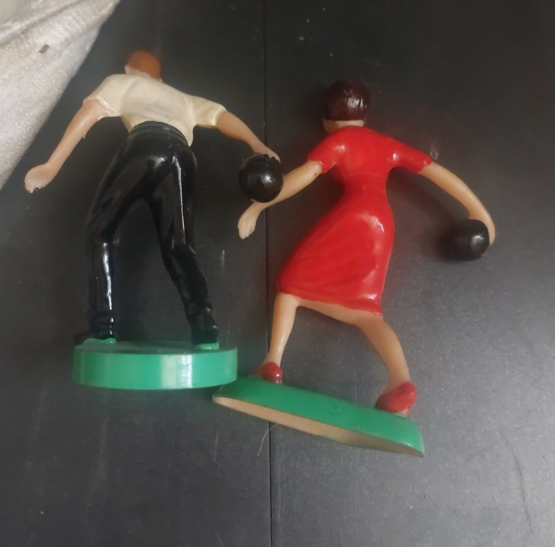 Vintage Bowler Cake Toppers Man and Woman His And Hers gallery