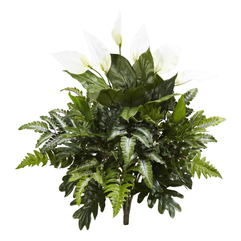 Nearly Natural 27In. Mixed Spathiphyllum Artificial Plant Set Of 2 6073-S2