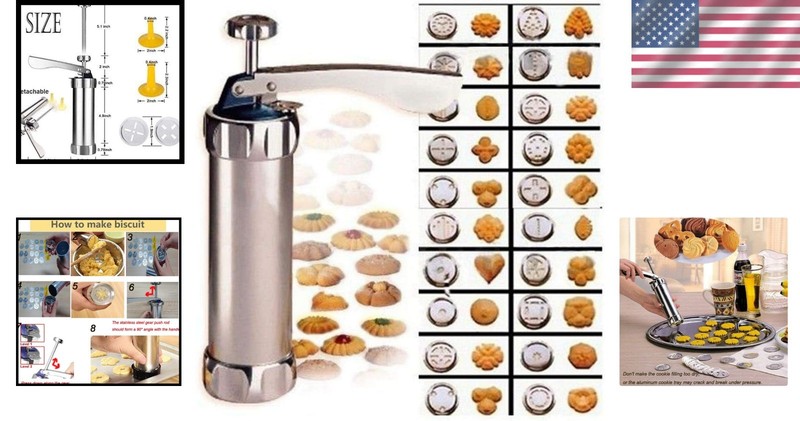 Elegant DIY Cookie Maker Kit with 20 Discs & 4 Tips - Bake & Decorate Cookies gallery