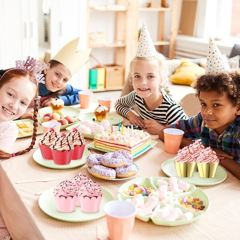 M METERXITY 100-Pack Cupcake Wrappers, Wave Decoration Standard Baking Cups f... gallery