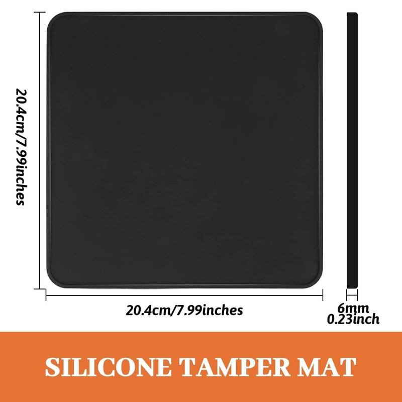 Ezebesta Coffee Tamper Mat for Portafilter - Silicone Tamping Large, Black gallery
