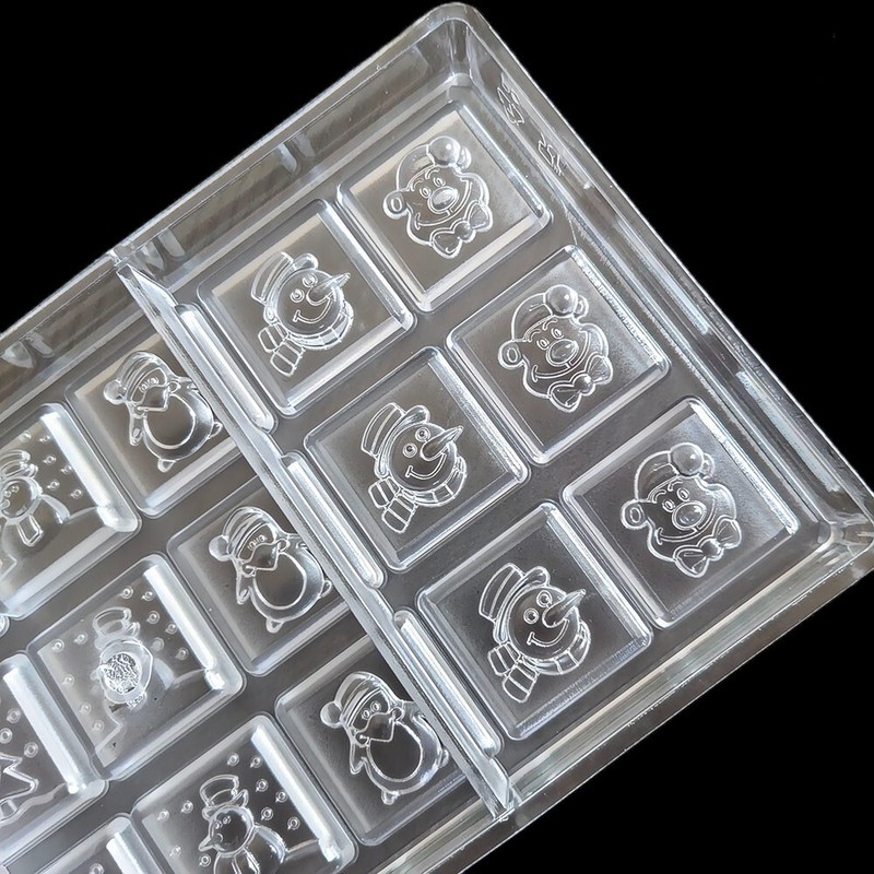 Snowman Small Tree Christmas Polycarbonate Chocolate Mold Chocolate Mould gallery